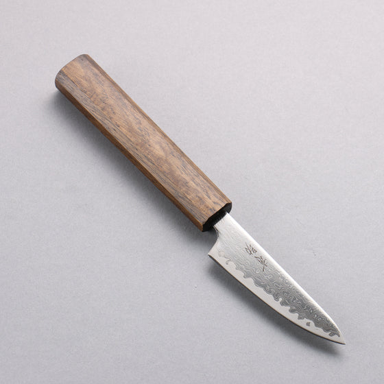 Seisuke VG10 Mirrored Finish Damascus Paring  80mm Oak Handle - Seisuke Knife