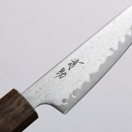 Seisuke VG10 Mirrored Finish Damascus Paring  80mm Oak Handle - Seisuke Knife