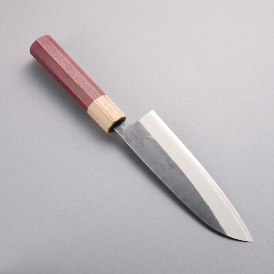 Seisuke Blue Steel No.2 Black Finished Santoku  170mm Purpleheart (Ferrule: Oak) Handle - Seisuke Knife