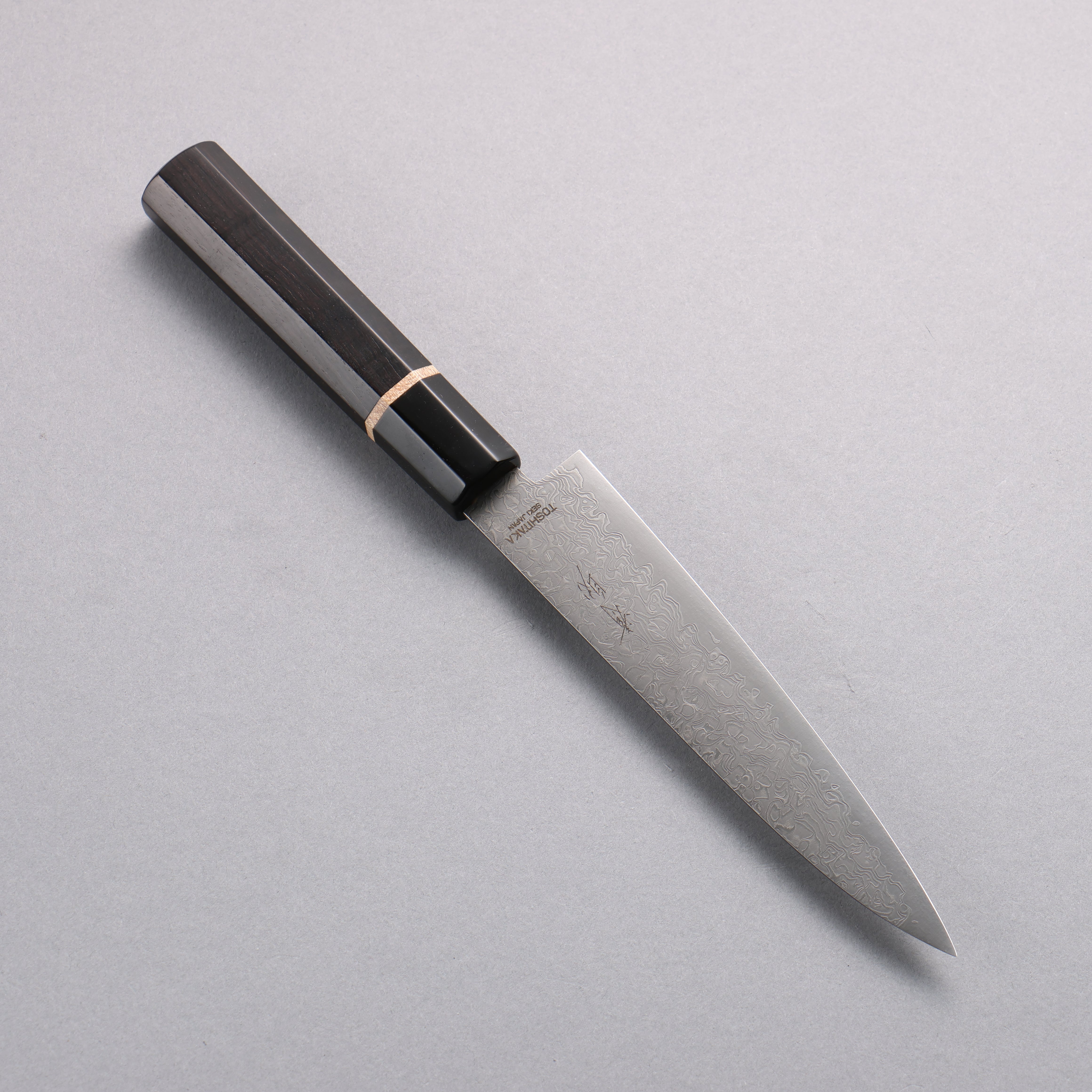 Toshitaka Seisuke VG10 65 Layer Damascus Petty-Utility 135mm Ebony & Maple Ringed Buffalo Horn Handle - Seisuke Knife