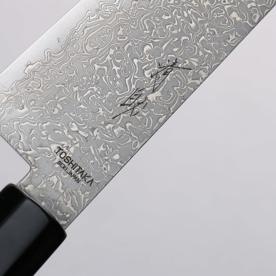 Toshitaka Seisuke VG10 65 Layer Damascus Santoku  180mm Ebony (Maple Ring and Water Buffalo Ferrule) Handle - Seisuke Knife