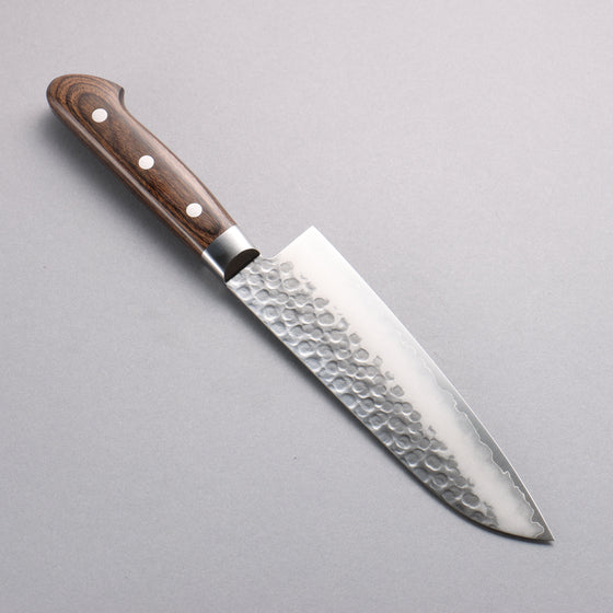 Seisuke VG10 Hammered Santoku  165mm Brown Pakka wood Handle - Seisuke Knife