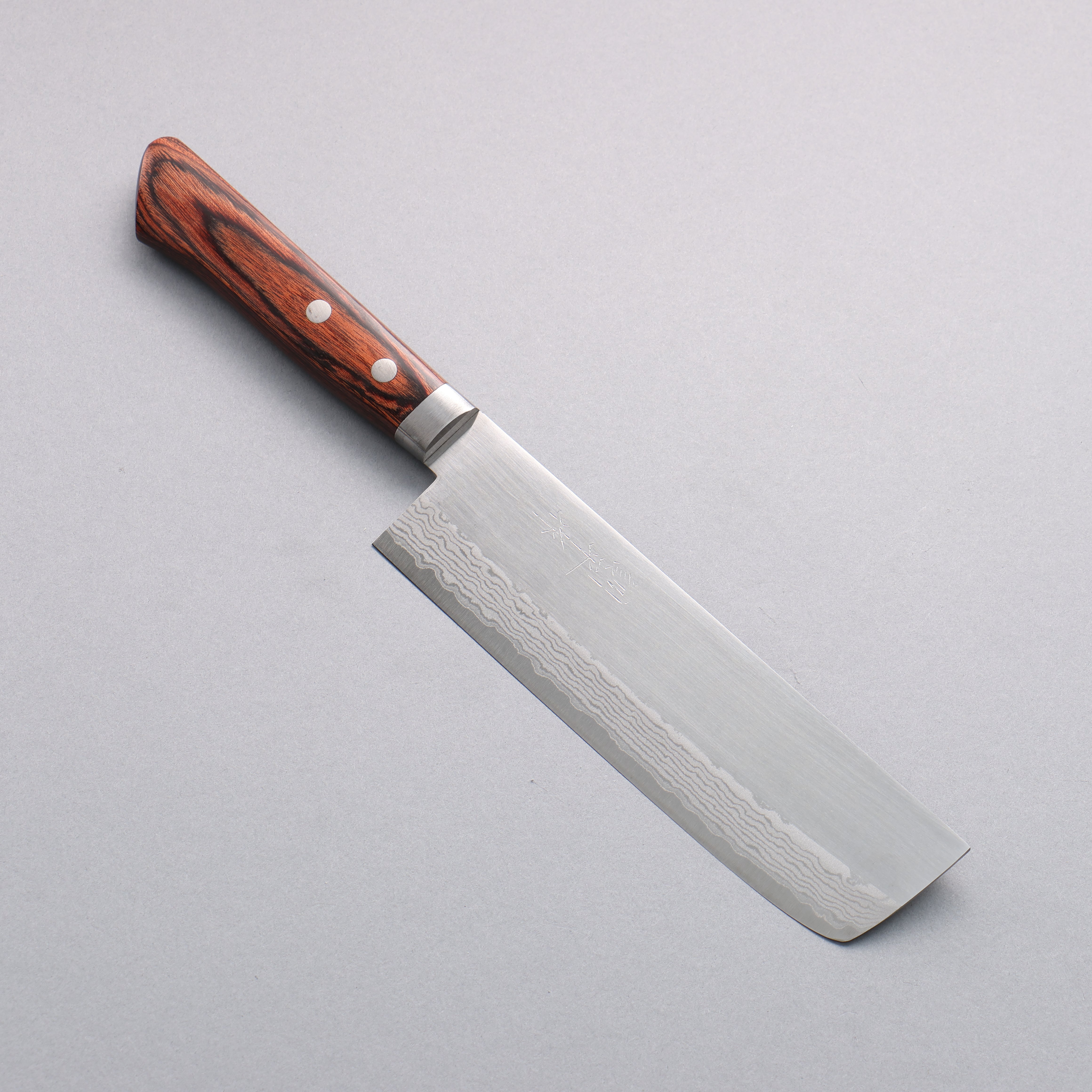 Kunihira Sairyu VG10 Damascus Migaki Usuba 165mm Mahogany Pakkawood Handle - Seisuke Knife