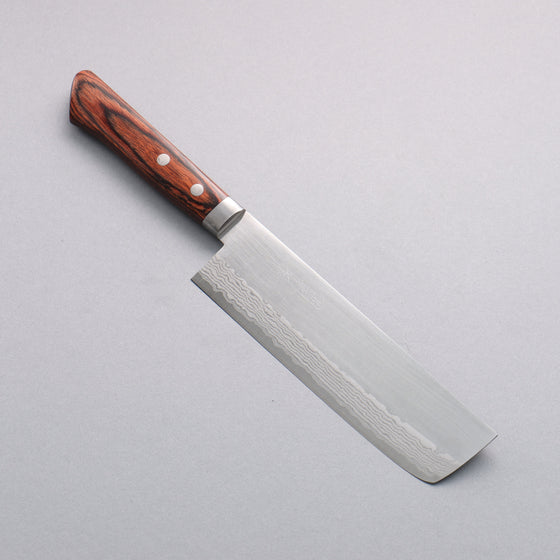 Kunihira Sairyu VG10 Damascus Migaki Finished Usuba  165mm Mahogany Pakka wood Handle - Seisuke Knife