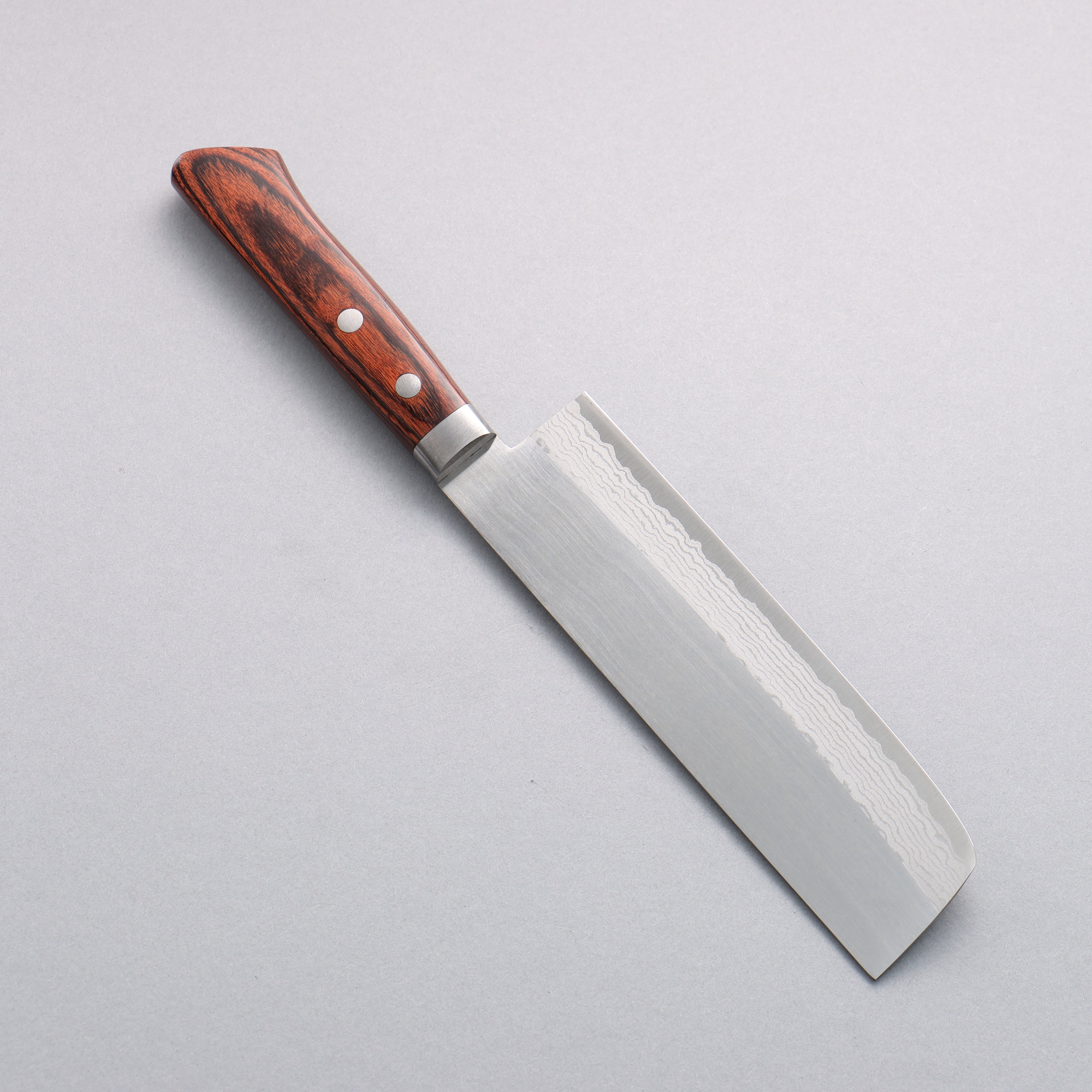 Kunihira Sairyu VG10 Damascus Migaki Usuba 165mm Mahogany Pakkawood Handle - Seisuke Knife