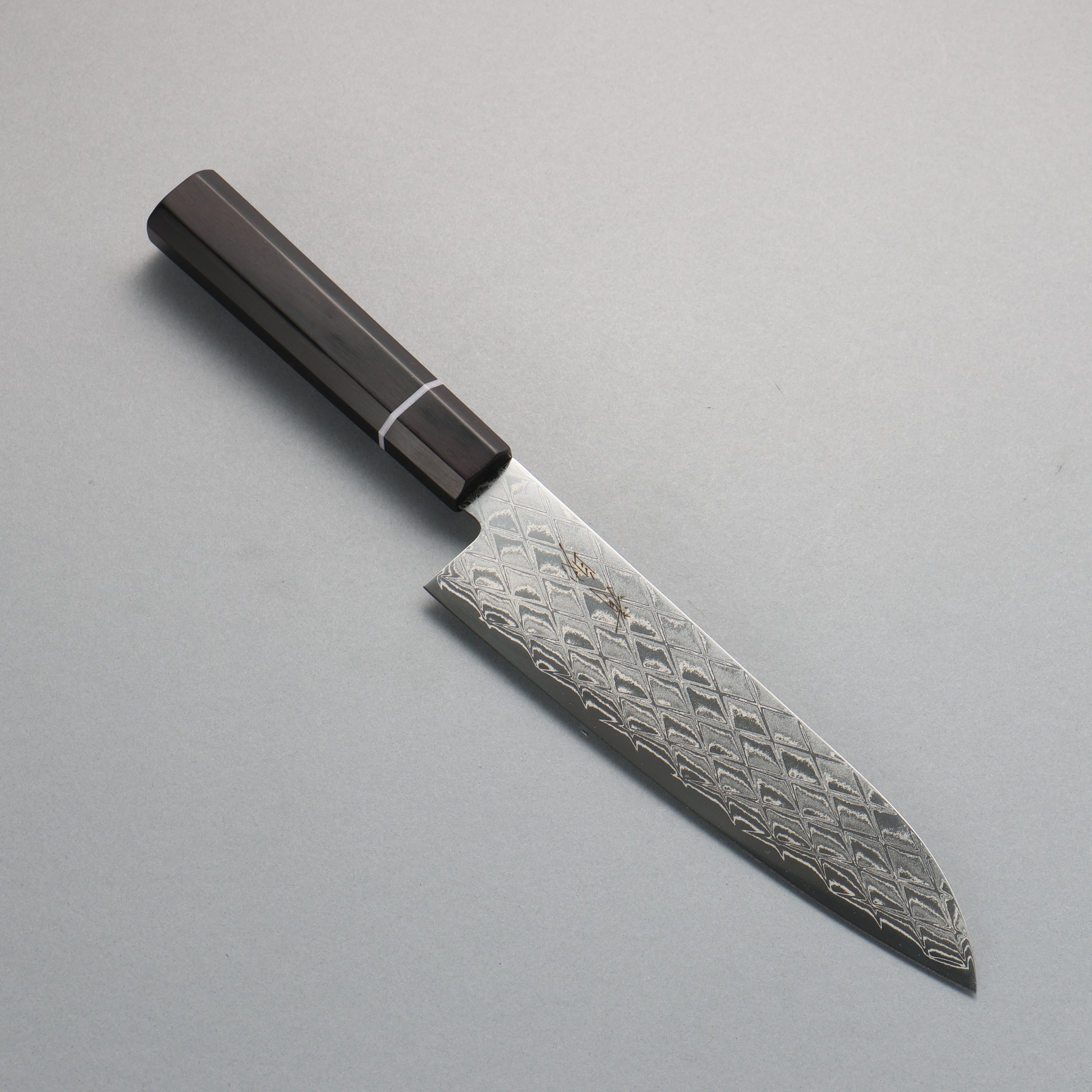 Seisuke AUS10 Mirror Crossed Santoku 180mm Rosewood & White Ring Handle - Seisuke Knife