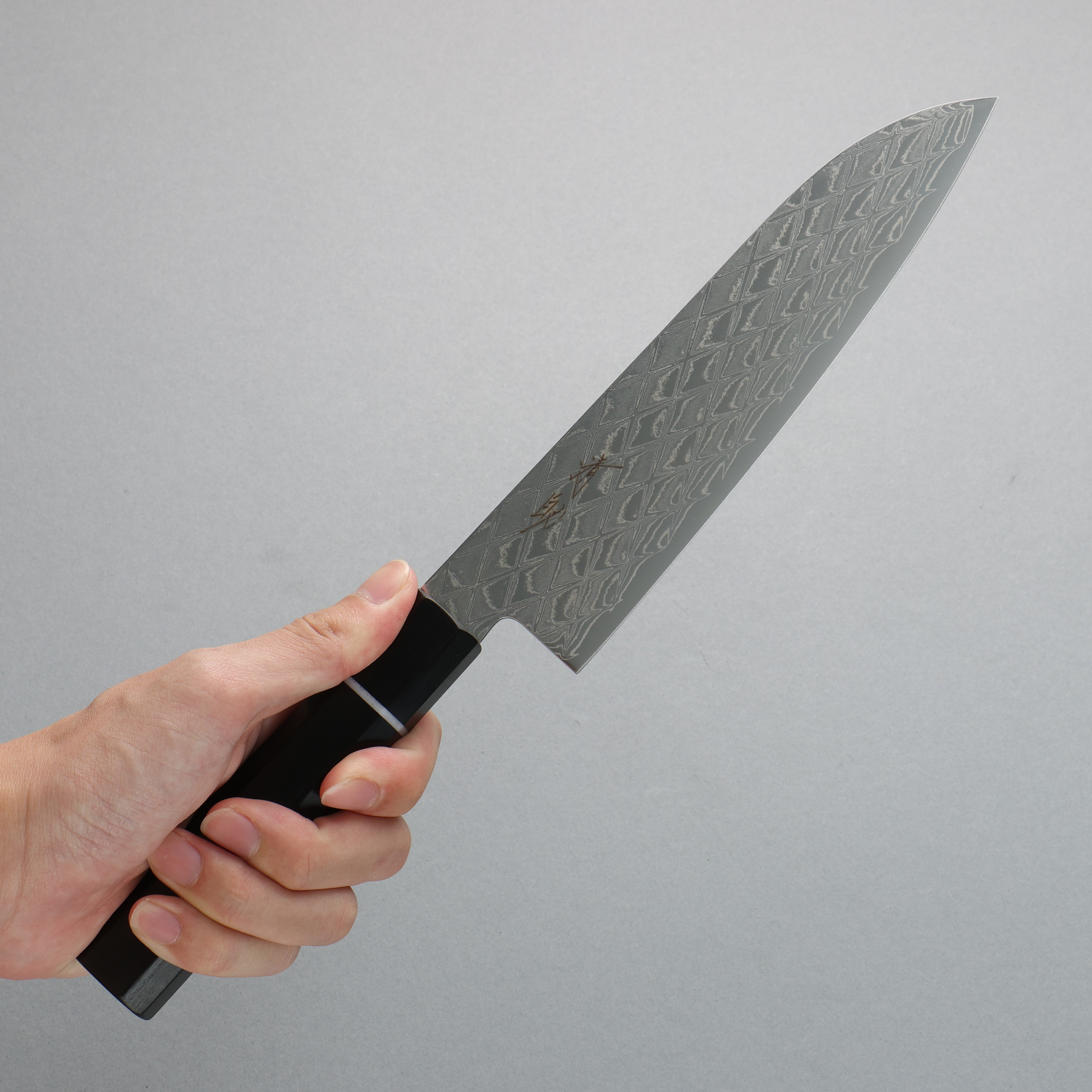 Seisuke AUS10 Mirror Crossed Santoku 180mm Rosewood & White Ring Handle - Seisuke Knife