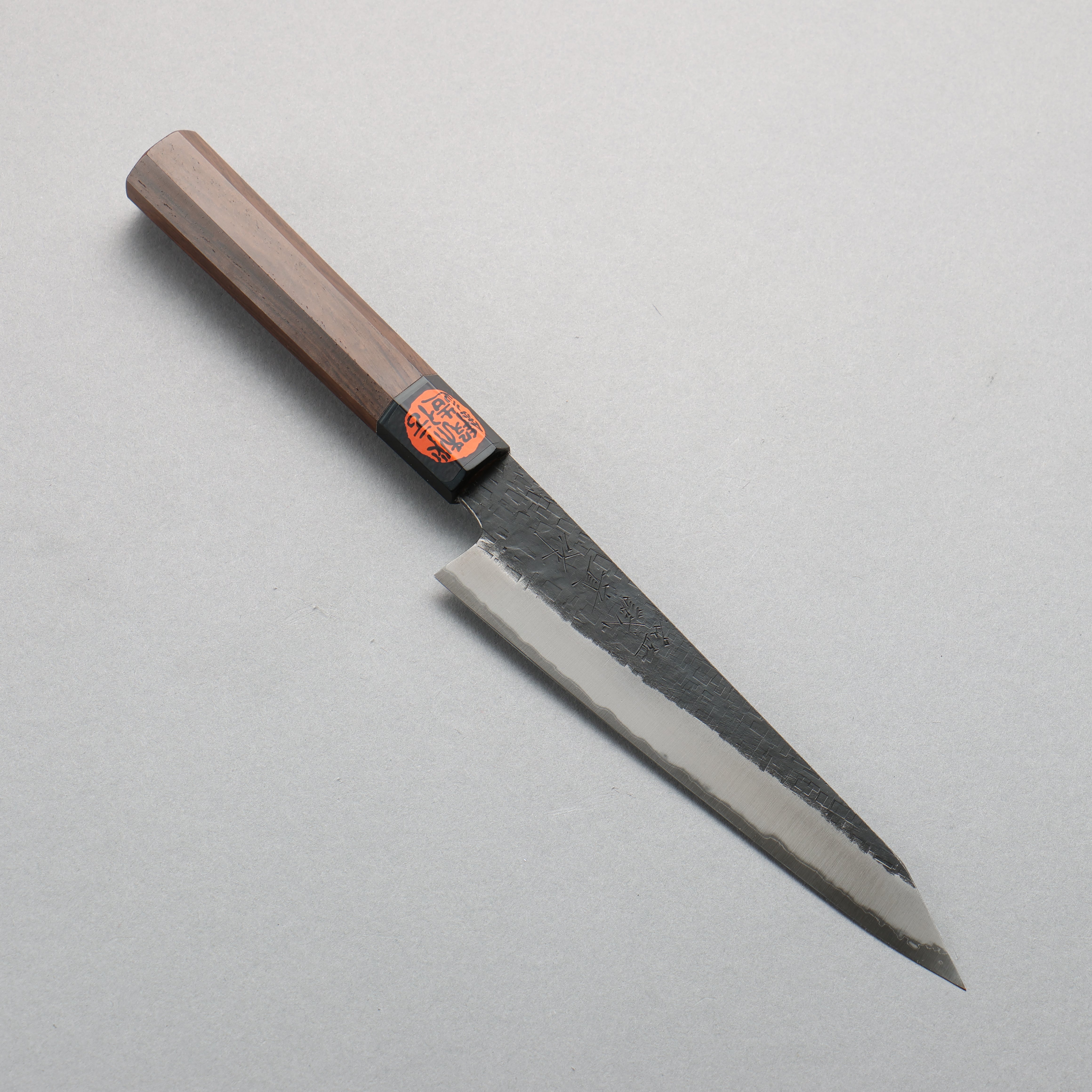 Shigeki Tanaka TEKKA Blue Steel No.2 Kurouchi Square-Hammered Kiritsuke Petty-Utility 150mm Walnut Handle - Seisuke Knife