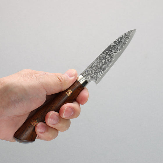 Shigeki Tanaka (No engraving) SG2 Damascus Paring  95mm Ironwood Handle - Seisuke Knife