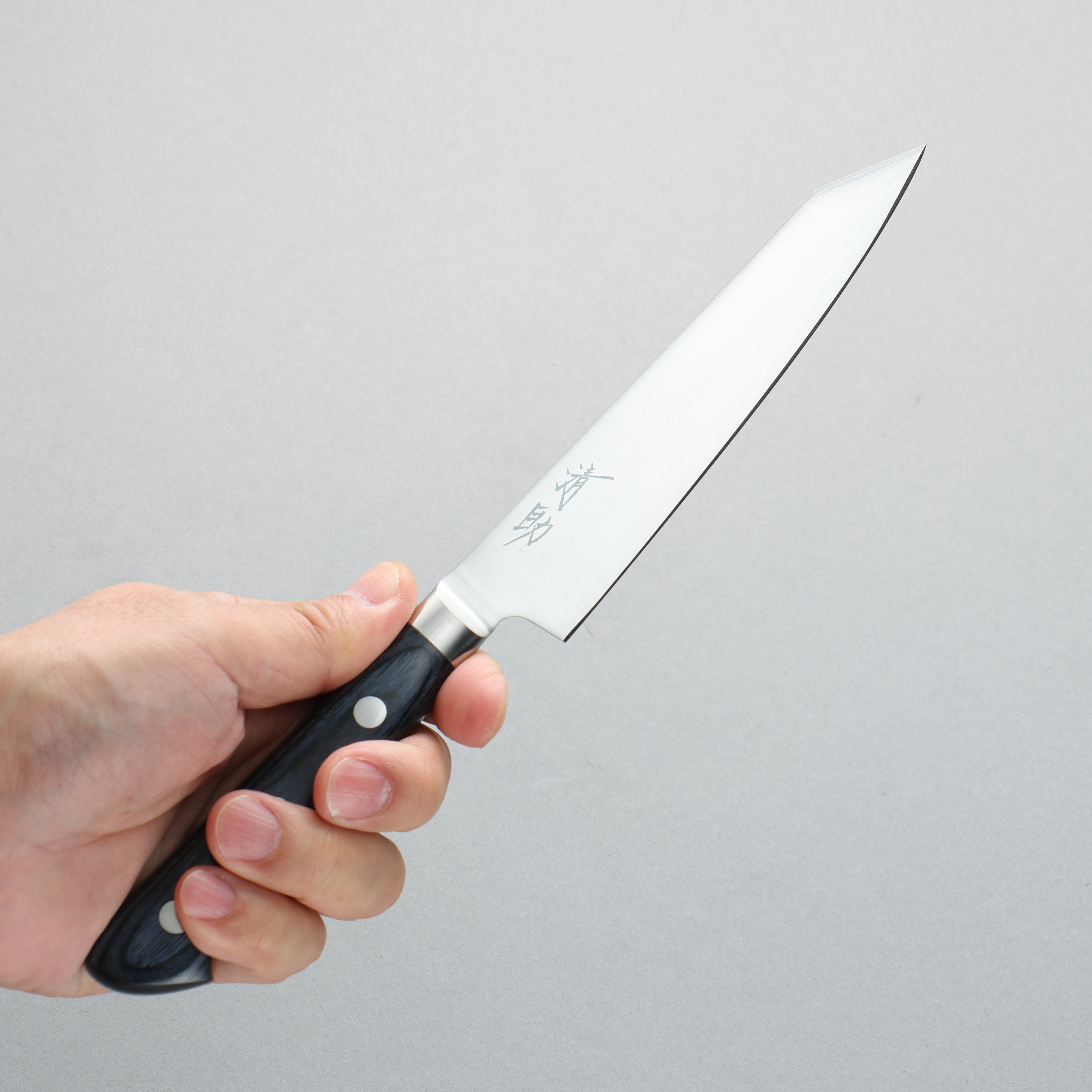 Seisuke Seiten Molybdenum Kiritsuke Petty-Utility 145mm Navy Blue Pakkawood Handle - Seisuke Knife