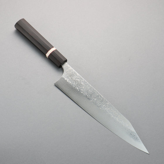 Yoshimi Kato SG2 Damascus Migaki Finished Kiritsuke Gyuto  240mm Ebony (White Ring) Handle - Seisuke Knife