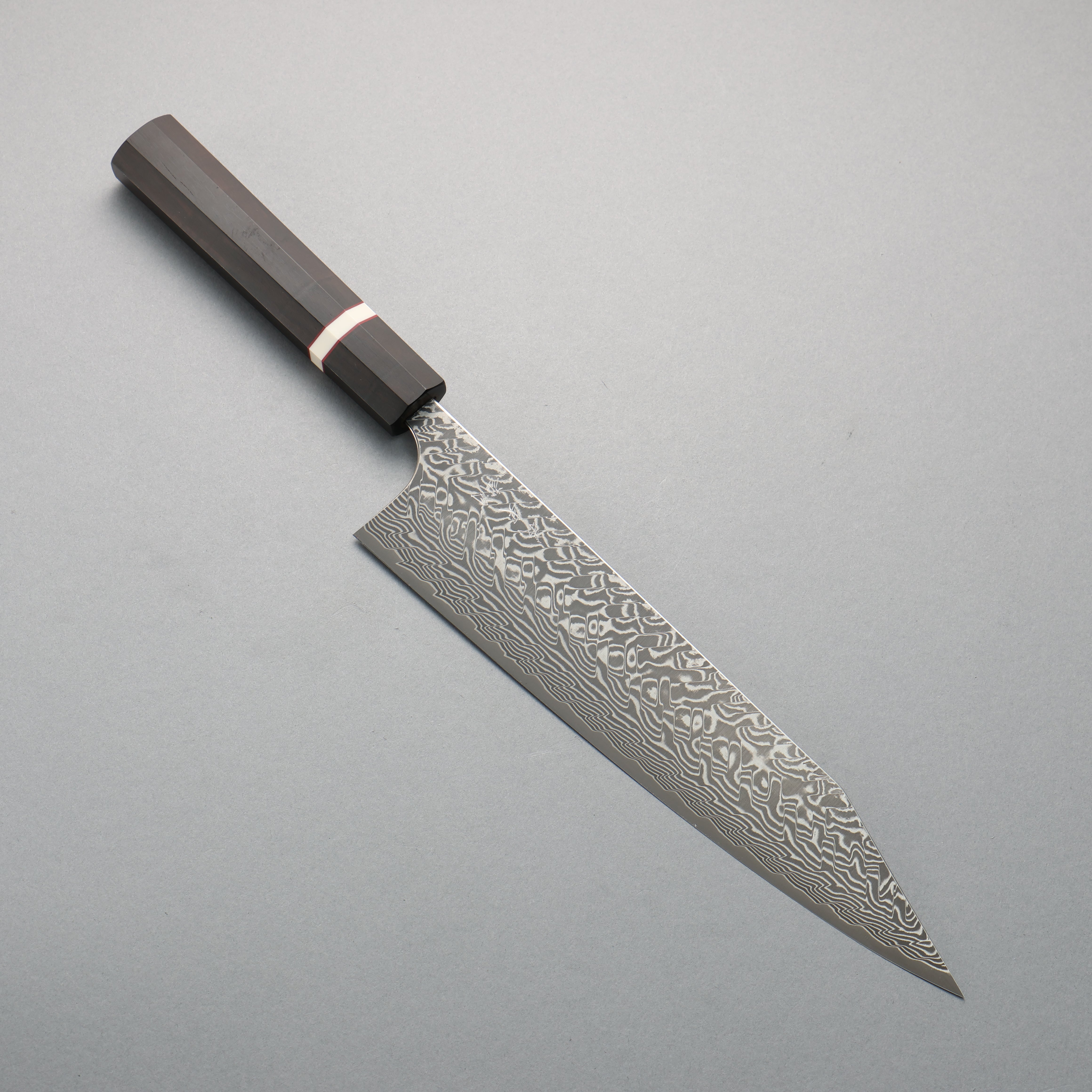 Yoshimi Kato SG2 Black Damascus Kiritsuke Gyuto  240mm Ebony (White Ring) Handle - Seisuke Knife