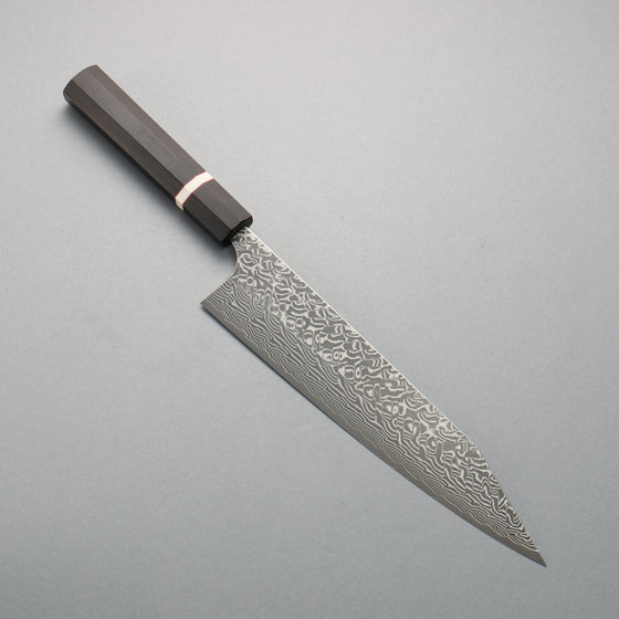 Yoshimi Kato SG2 Black Damascus Kiritsuke Gyuto  240mm Ebony (White Ring) Handle - Seisuke Knife