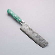  Sakai Takayuki VG10 17 Layer Damascus Nakiri 170mm Green Pakka wood Handle - Seisuke Knife