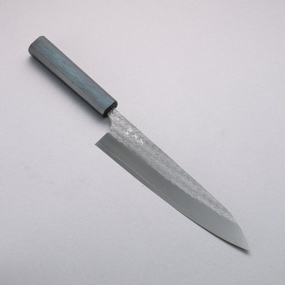 Yoshimi Kato Minamo SG2 Hammered Gyuto  210mm Oak (Indigo Dyed) Handle - Seisuke Knife