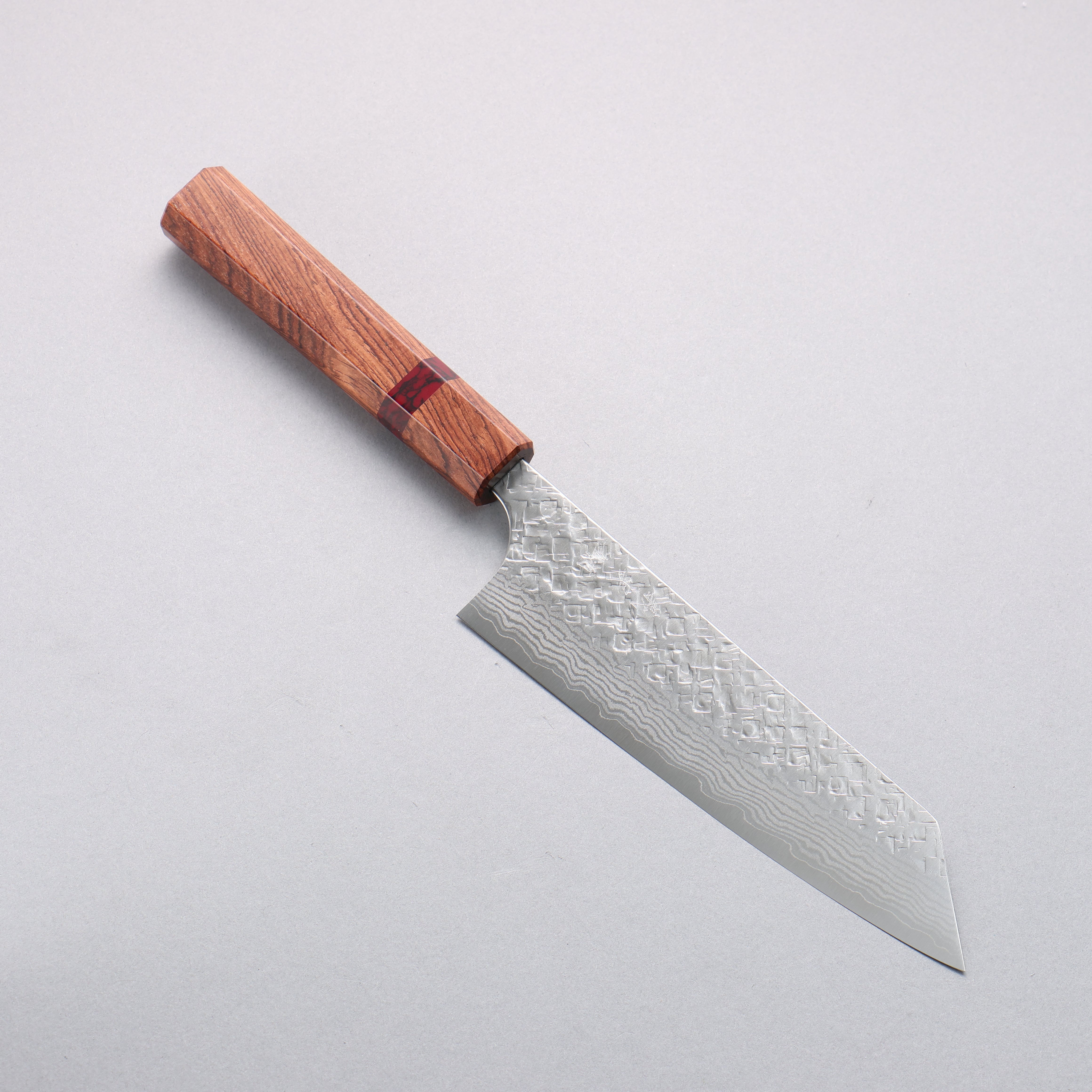 Yoshimi Kato VG10 Hammered(square) Bunka  170mm Rosewood (Red Turquoise Ring) Handle - Seisuke Knife