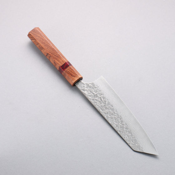 Yoshimi Kato VG10 Hammered(square) Bunka  170mm Rosewood (Red Turquoise Ring) Handle - Seisuke Knife