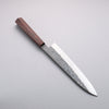 Isamitsu Abe Blue Super Hammered Black Finished Gyuto 240mm Pentagonal Purple Bombay Black Wood Handle - Seisuke Knife - Slide 2