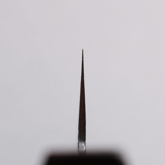 Isamitsu Abe Blue Super Hammered Black Finished Gyuto 240mm Pentagonal Purple Bombay Black Wood Handle - Seisuke Knife