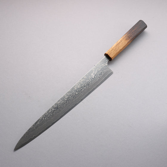 Anryu VG10 Migaki Finished Damascus Sujihiki  300mm Oak Handle - Seisuke Knife