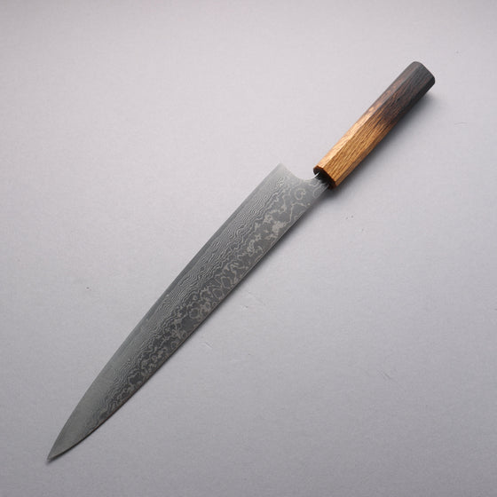 Anryu VG10 Migaki Finished Damascus Sujihiki  300mm Oak Handle - Seisuke Knife