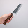 Oul Blue Steel No.2 Black Finished Small Bunka  125mm Oak Handle - Seisuke Knife