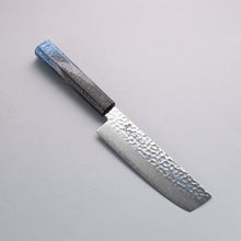  Sakai Takayuki Rinnou VG10 33 Layer Damascus Nakiri160mm Blue Lacquered Handle - Seisuke Knife