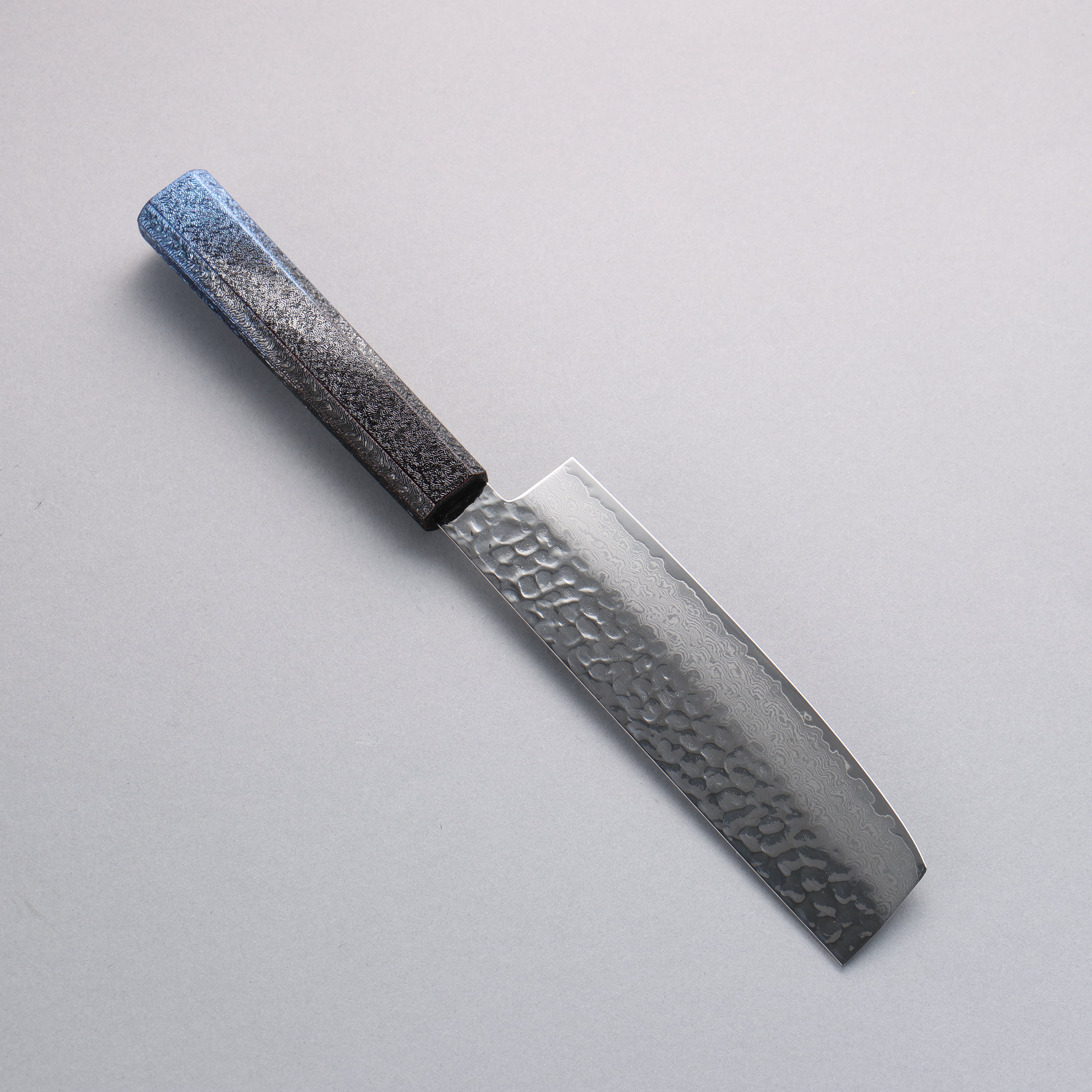 Sakai Takayuki Rinnou VG10 33 Layer Damascus Nakiri160mm Blue Lacquered Handle - Seisuke Knife