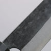 Yoshimi Kato Blue Super Black Finished Santoku 170mm Gray Stablilized Wood (Black and White Rings) Handle - Seisuke Knife