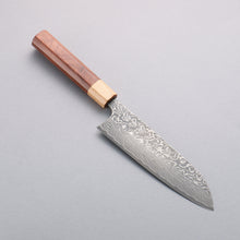  Yoshimi Kato SG2 Black Damascus Santoku 170mm Honduras (ferrule: White Pakka wood) Handle - Seisuke Knife