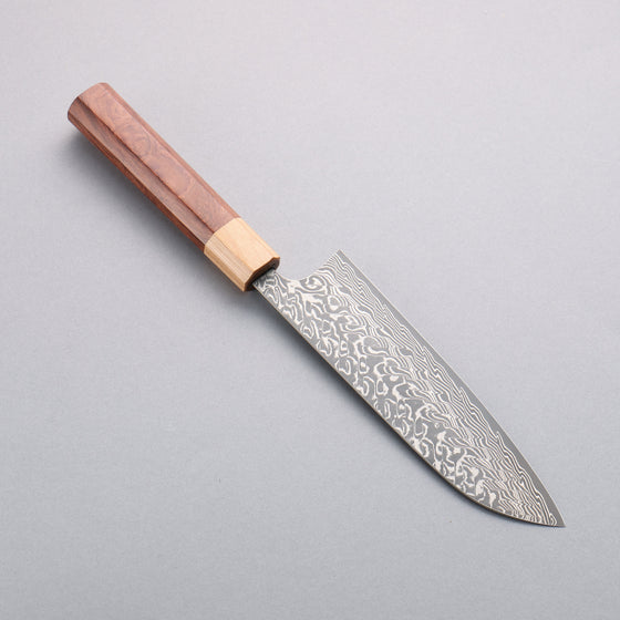 Yoshimi Kato SG2 Black Damascus Santoku 170mm Honduras (ferrule: White Pakka wood) Handle - Seisuke Knife