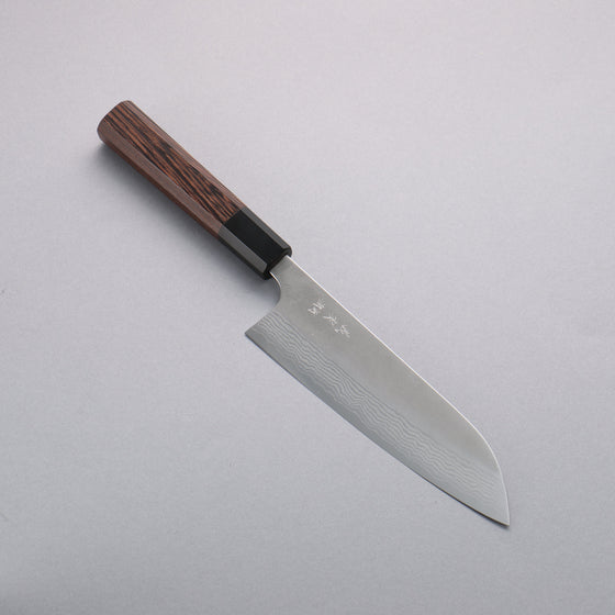 Yoshimi Kato VG10 Nashiji Damascus Santoku 170mm Wenge Handle - Seisuke Knife