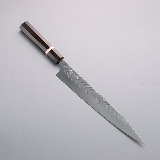 Yoshimi Kato SPG STRIX Hammered (V) Sujihiki 270mm Ebony Wood(With White Ring) Handle - Seisuke Knife