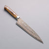 Takeshi Saji VG10w Colored Damascus Nashiji Gyuto 210mm Brown Cow Bone Handle - Seisuke Knife - Slide 1