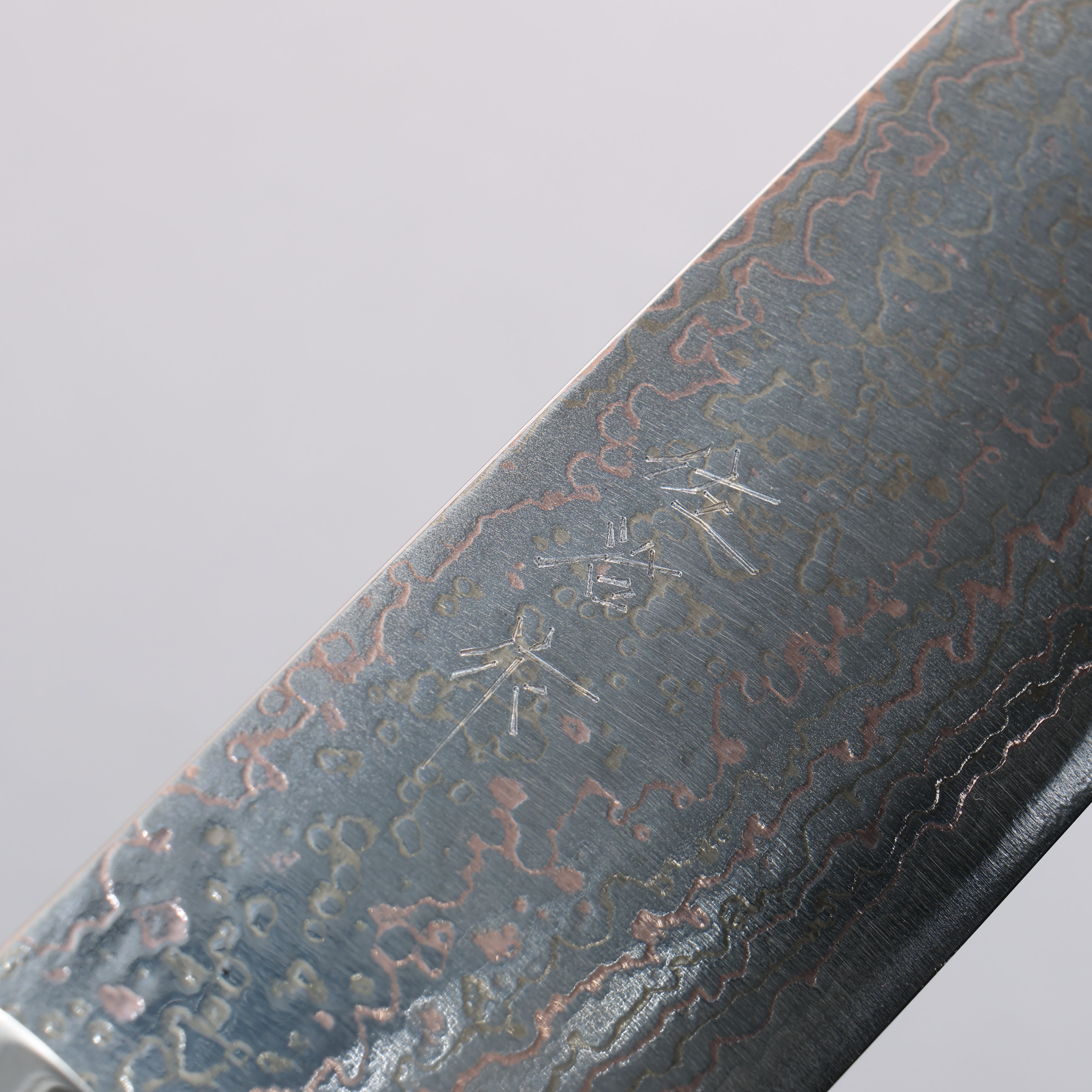 Takeshi Saji VG10w Colored Damascus Nakiri 165mm Orange Cow Bone Handle - Seisuke Knife