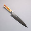 Takeshi Saji VG10w Colored Damascus Gyuto 210mm Orange Cow Bone Handle - Seisuke Knife - Slide 1