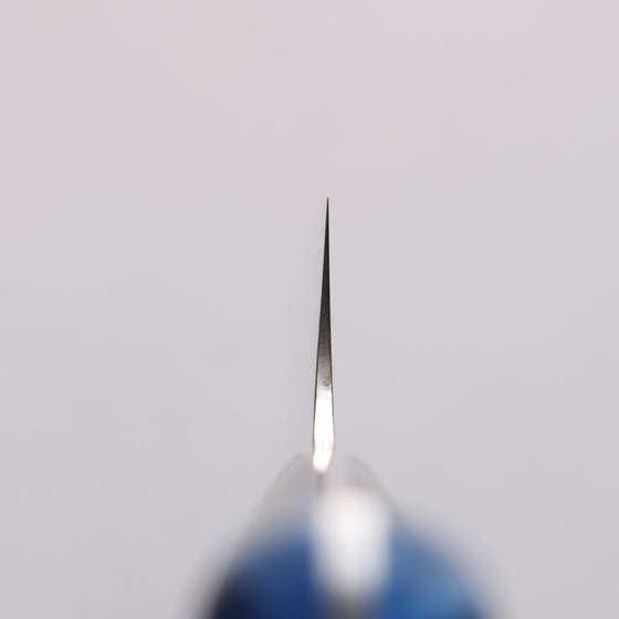 Takeshi Saji VG10w Colored Damascus Gyuto 180mm Pine Cone and Blue Acrylic Handle - Seisuke Knife