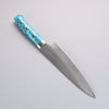 Takeshi Saji VG10w Colored Damascus Gyuto 180mm Blue Turquoise Handle - Seisuke Knife - Slide 2