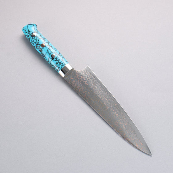 Takeshi Saji VG10w Colored Damascus Gyuto 180mm Blue