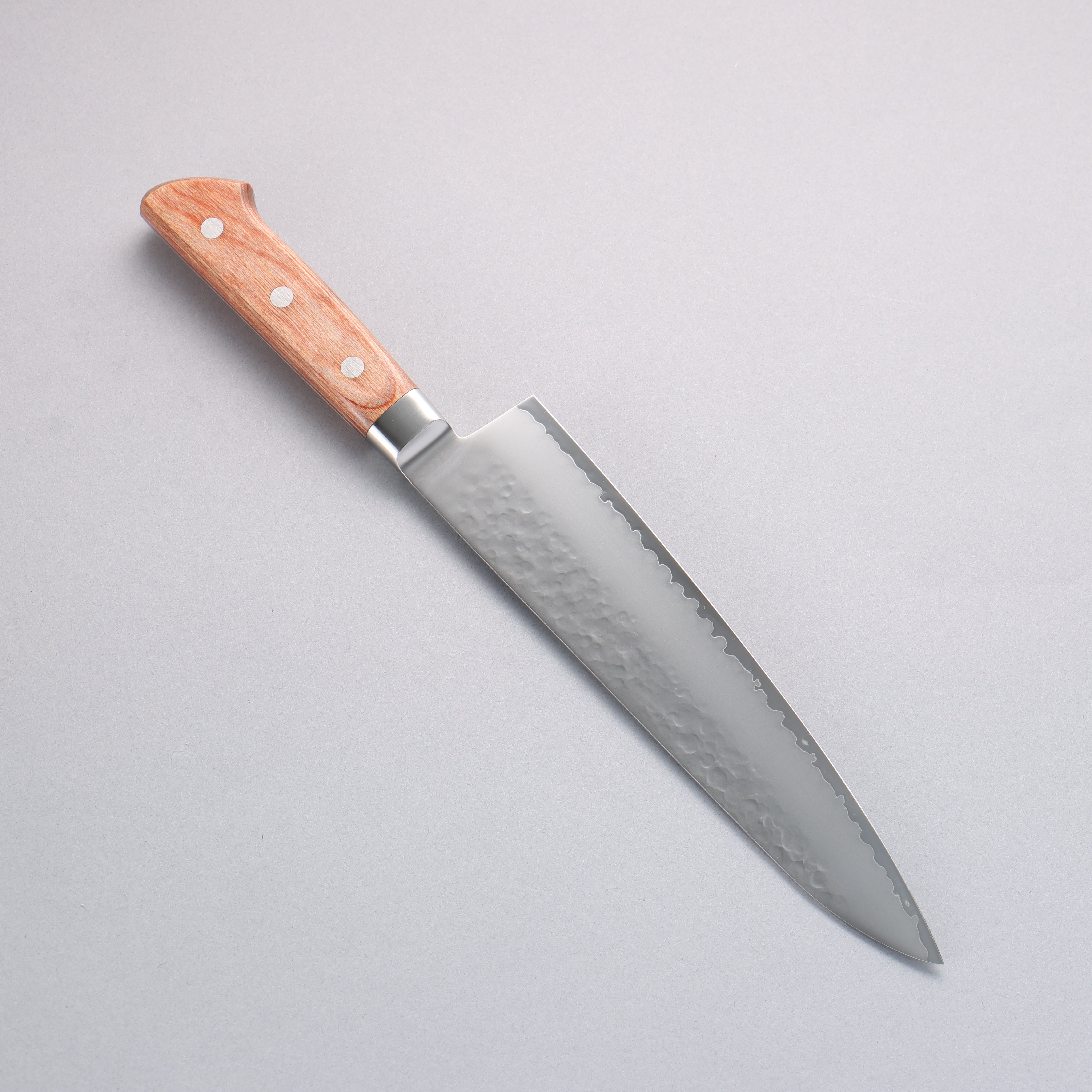 Sakai Takayuki VG5 Hammered Gyuto 210mm Brown Pakkawood Handle - Seisuke Knife