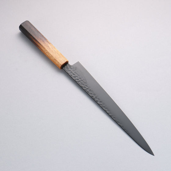 Sakai Takayuki Kurokage VG10 Hammered Teflon Coating Sujihiki 240mm Burnt Oak Handle - Seisuke Knife