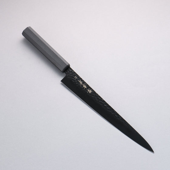 Sakai Takayuki Kurokage VG10 Hammered Teflon Coating Sujihiki 240mm Black Lacquered Handle - Seisuke Knife