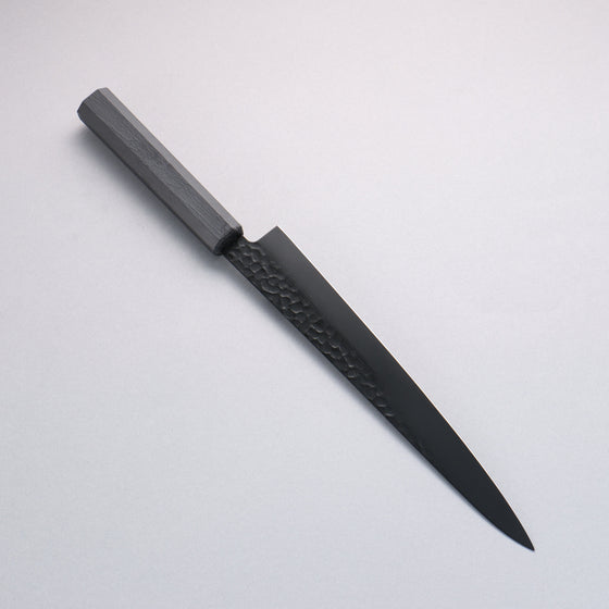 Sakai Takayuki Kurokage VG10 Hammered Teflon Coating Sujihiki 240mm Black Lacquered Handle - Seisuke Knife