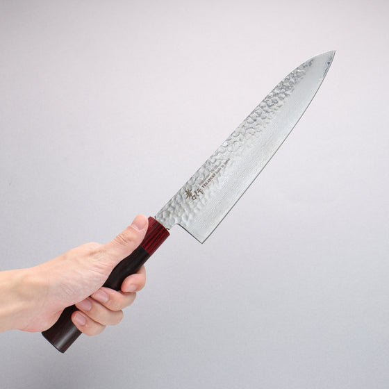 Sakai Takayuki VG10 33 Layer Damascus Gyuto 240mm Rosewood (ferrule: Red Pakka wood) Handle - Seisuke Knife