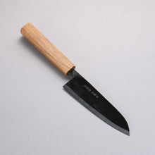  Nakaniida White Steel No.2 Black Finished Santoku 150mm Oak Handle - Seisuke Knife