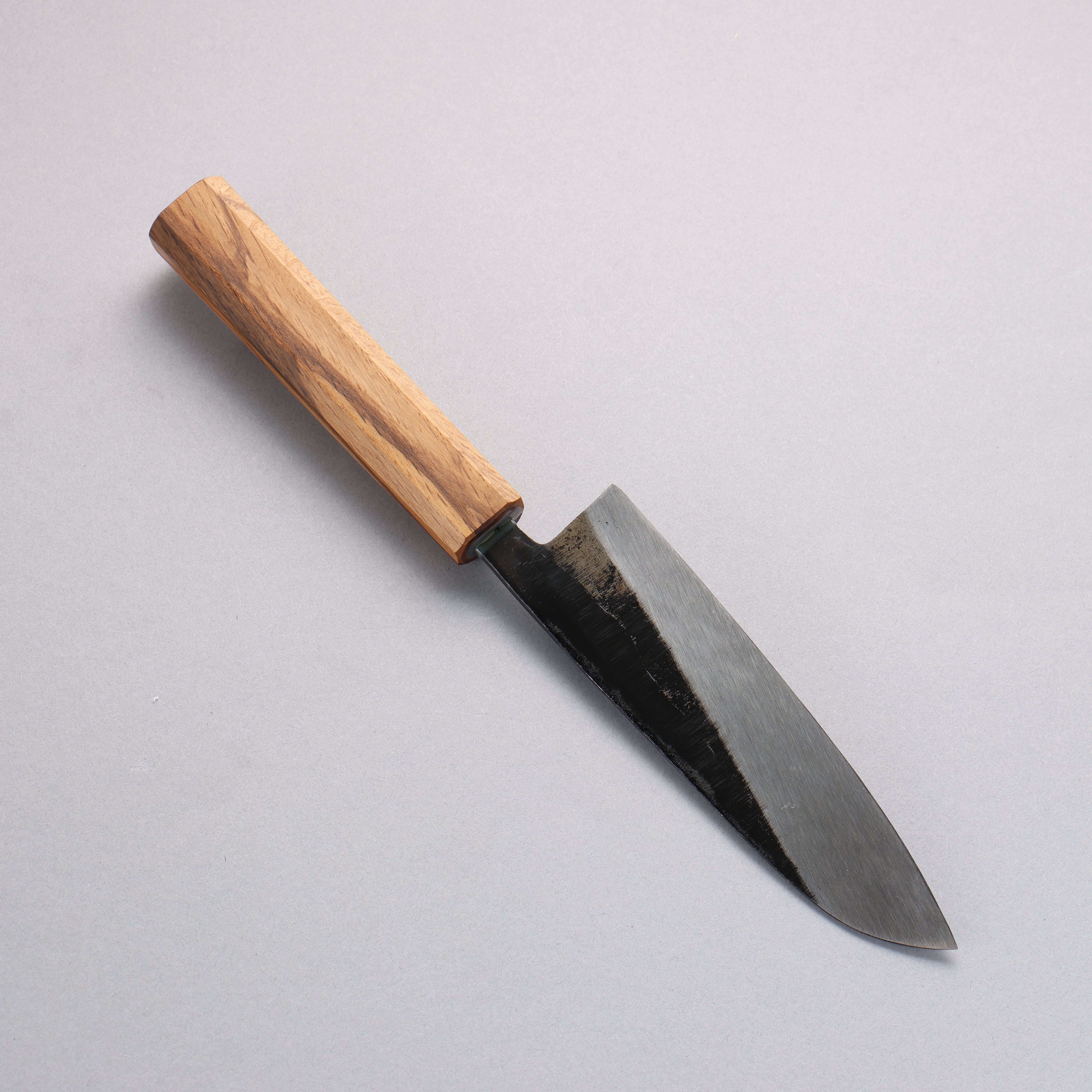 Nakaniida White Steel No.2 Kurouchi Santoku 150mm Oak Handle - Seisuke Knife