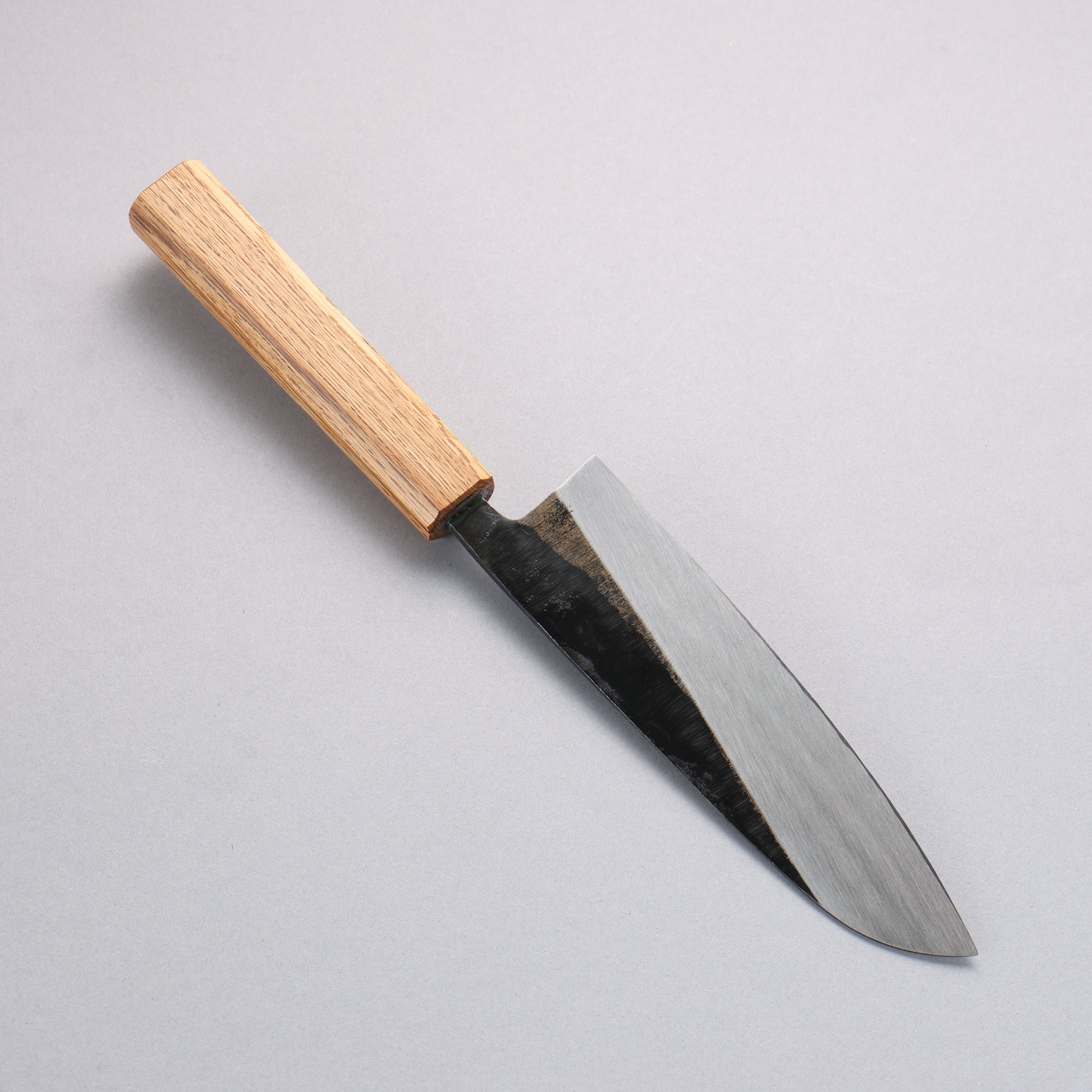Nakaniida White Steel No.2 Black Finished Santoku 165mm Oak Handle - Seisuke Knife