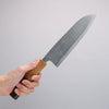 Nakaniida White Steel No.2 Migaki Finished Santoku 180mm Burnt Oak Handle - Seisuke Knife