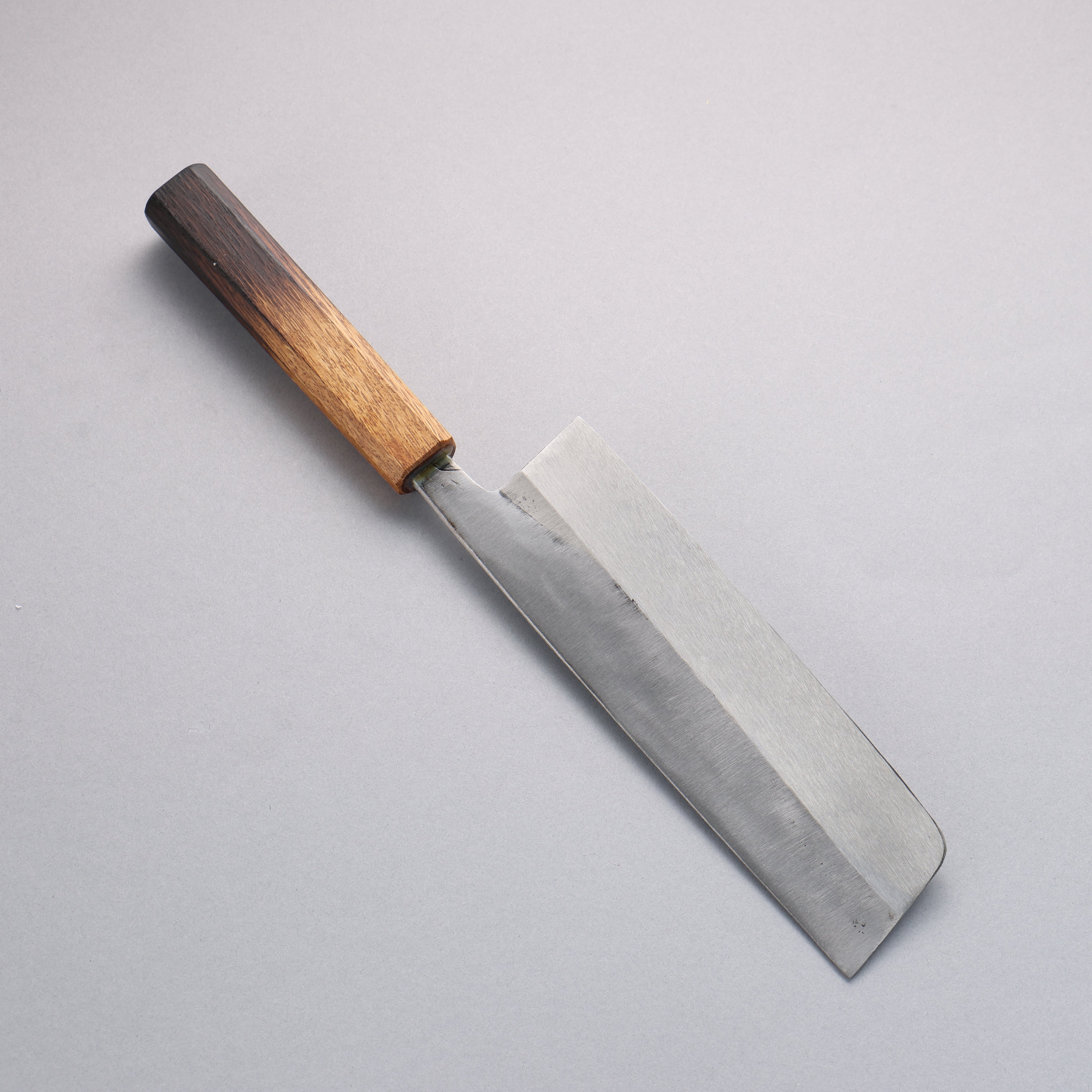 Nakaniida White Steel No.2 Migaki Finished Nakiri 180mm Burnt Oak Hand