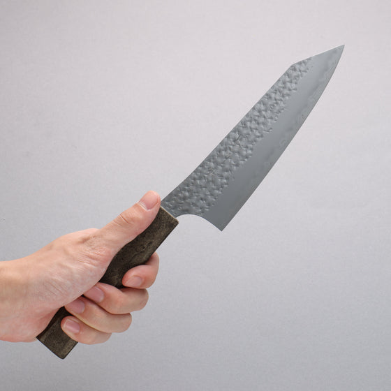 Yu Kurosaki x Wallace Wong SG2 Small Santoku 150mm & Bunka 170mm Set Ginryu Ishime Lacquered Oak Handle with Sheath - Seisuke Knife